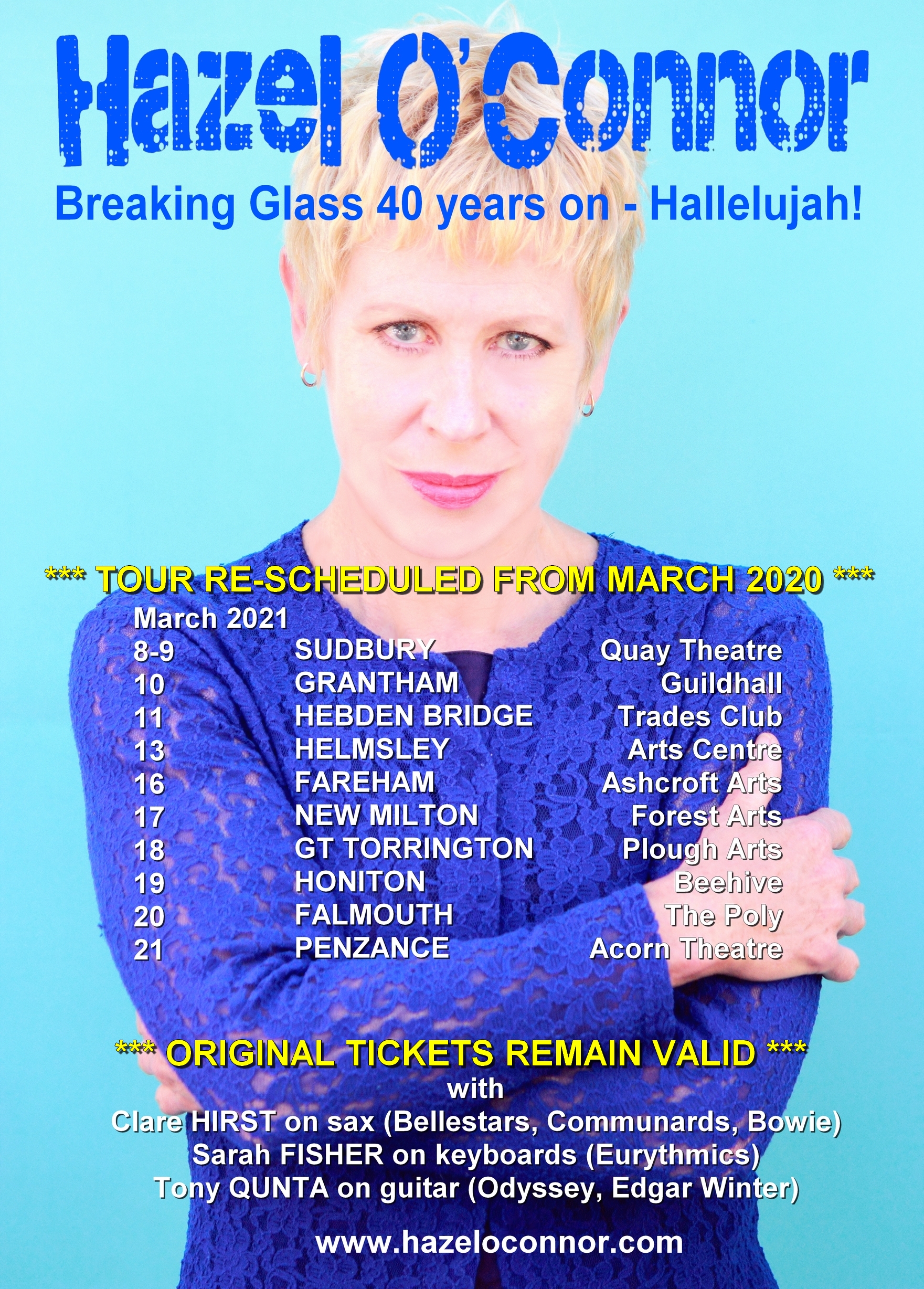 Hazel OConnor - Breaking Glass 40 Years On - Hallelujah! March 2020