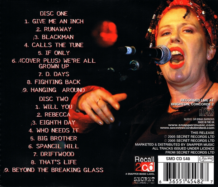 Hazel O'Connor - Fighting Back - Back Cover